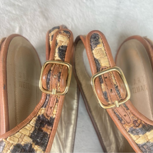 Stuart Weitzman Slingback Leopard Print Wedge Sandals - Picture 10 of 11